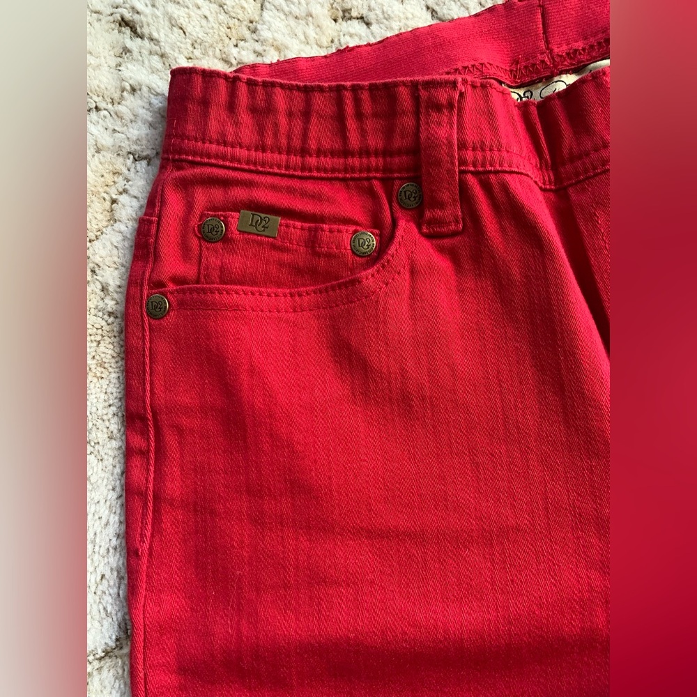 NWT DG2 by DIANE GILMAN PULL-ON RED STRETCH WAIST SKINNY JEANS IN SIZE PXS/2P - Picture 9 of 15
